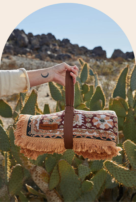 Wandering Folk Throw Rug - Clay Canyon