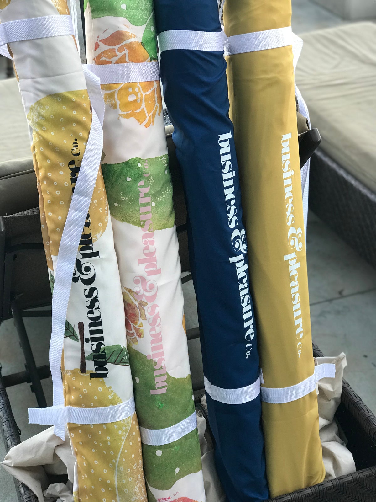 Family Beach Umbrella - Sage Lemons