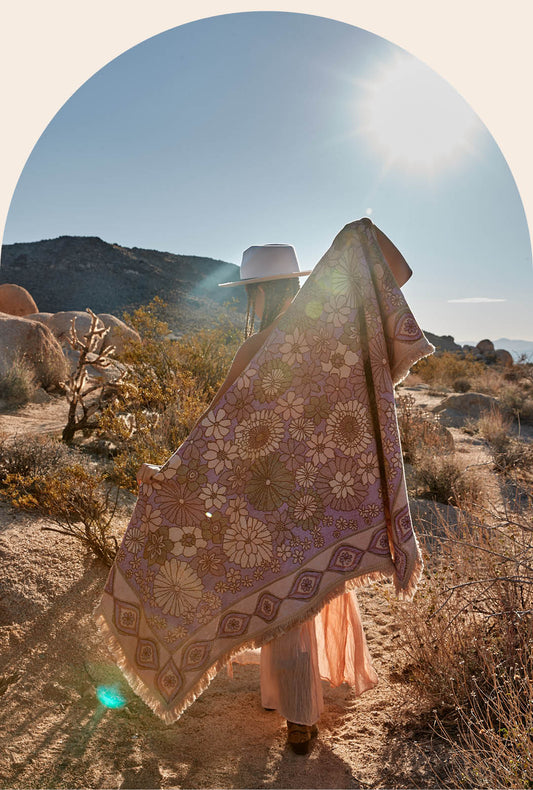 Wandering Folk Throw Rug - Lola Blush