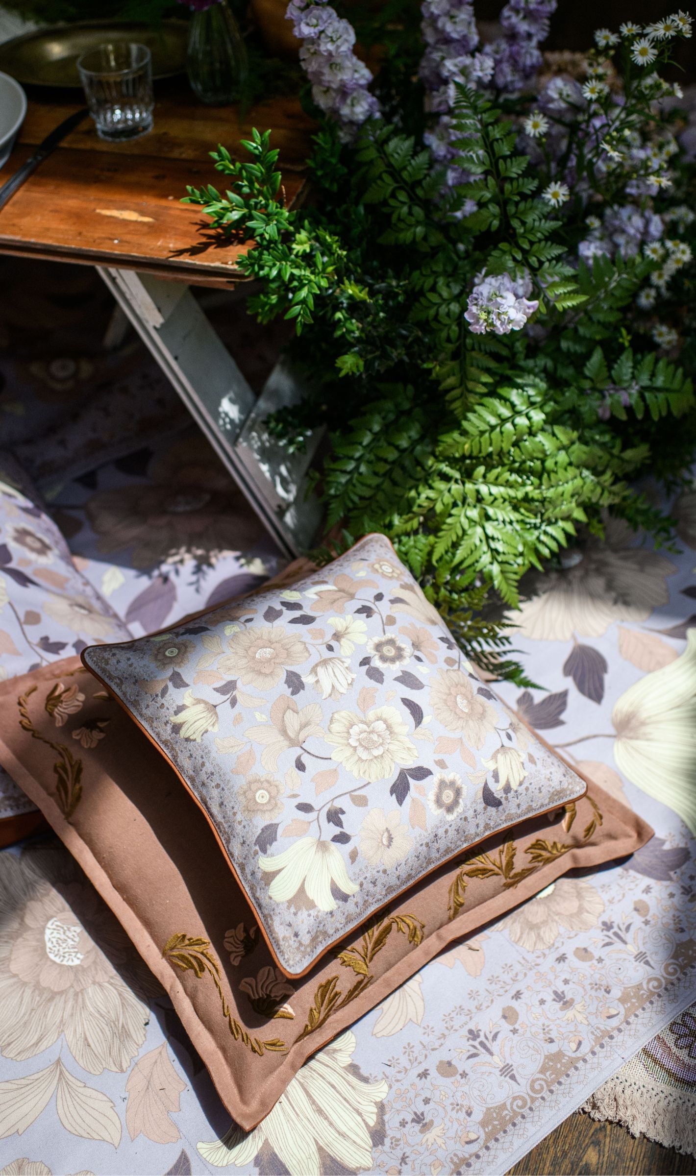 Wandering Folk Cushion Cover - Grandé Fleur Lilac