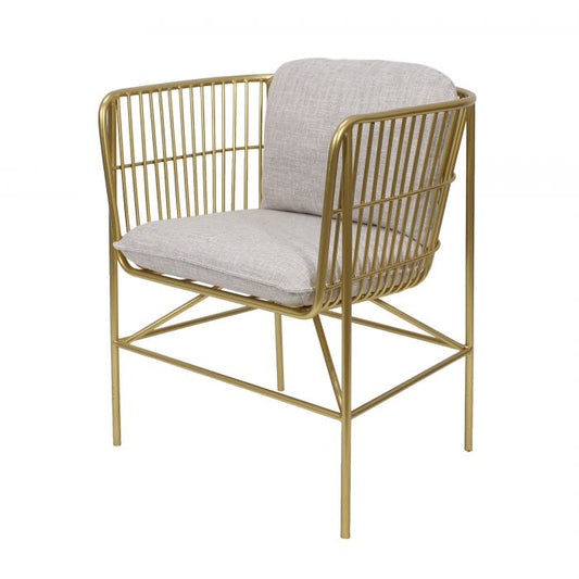 Fabien Chair Gold and White