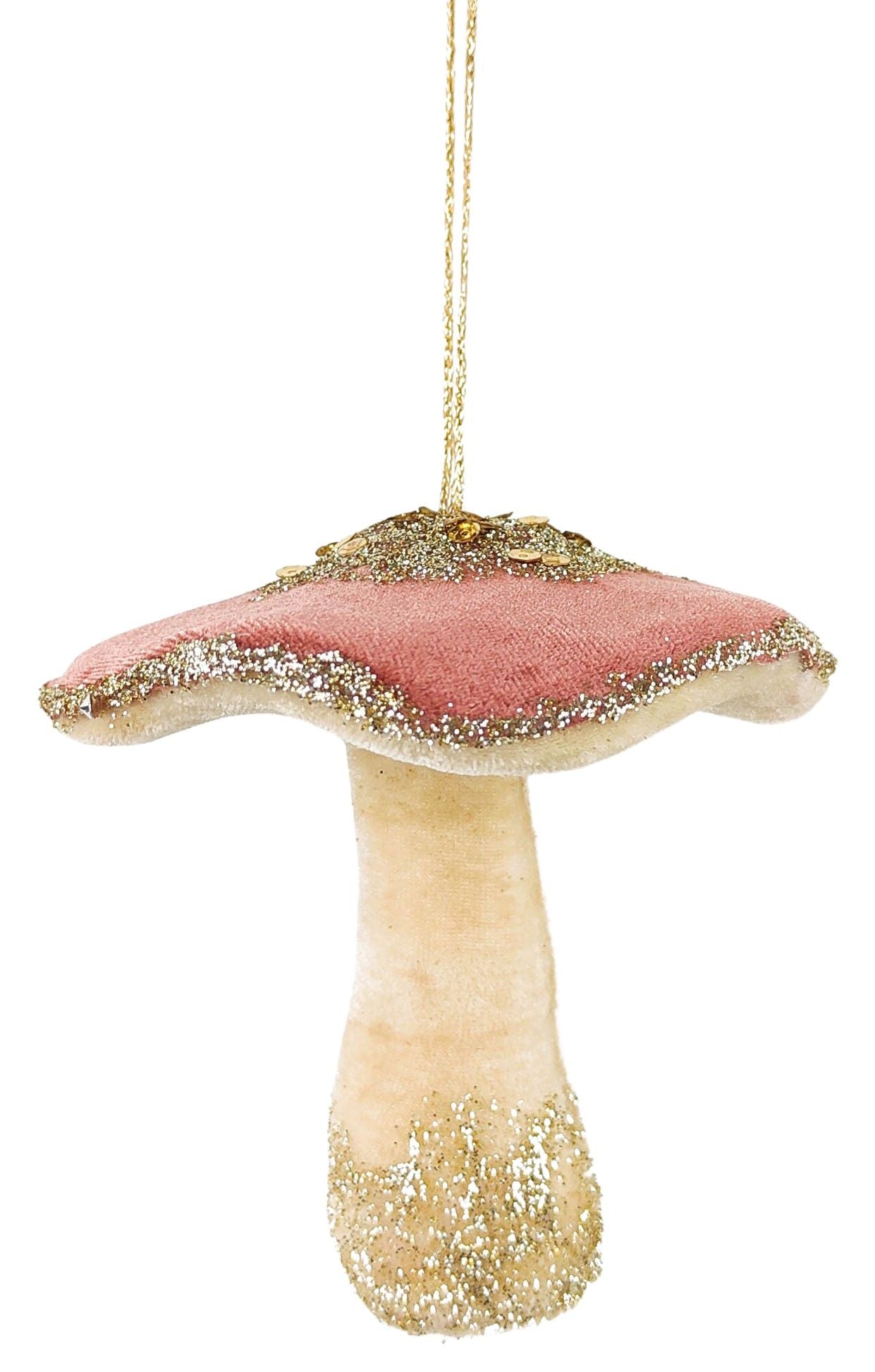 Velvet Glitter Toadstools - Hanging
