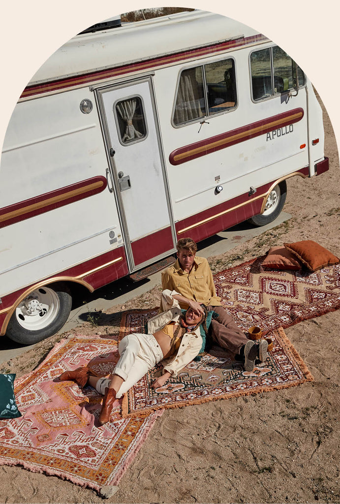 Wandering Folk Throw Rug - Clay Canyon