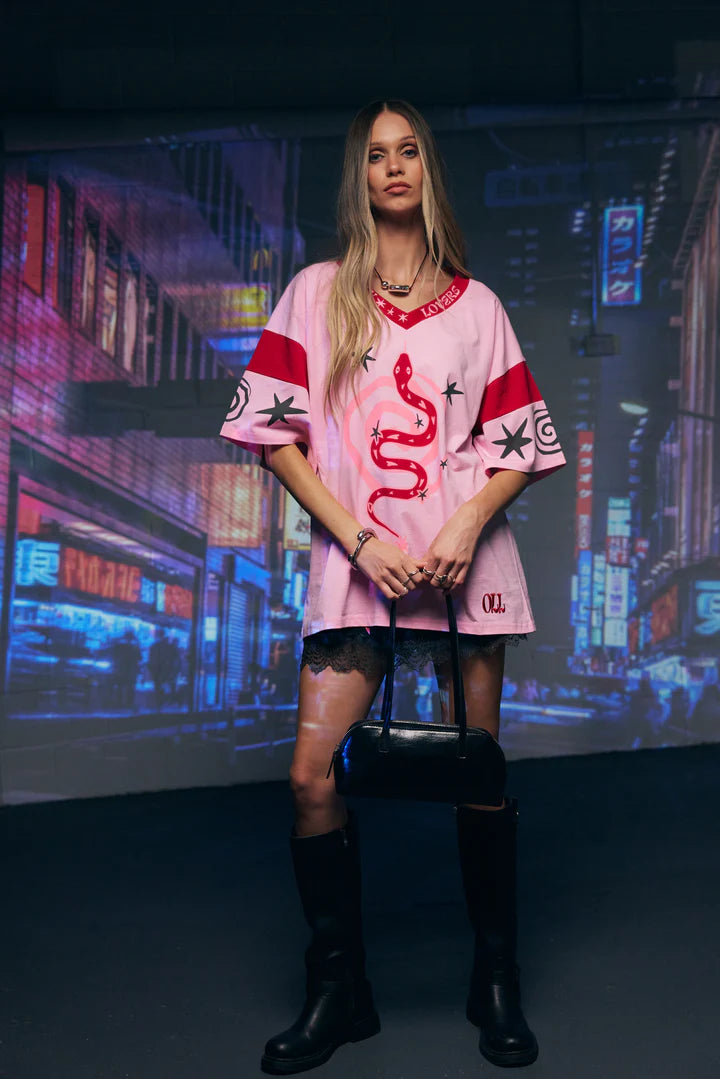 Only Lovers Left - Serpent Tee - Pink