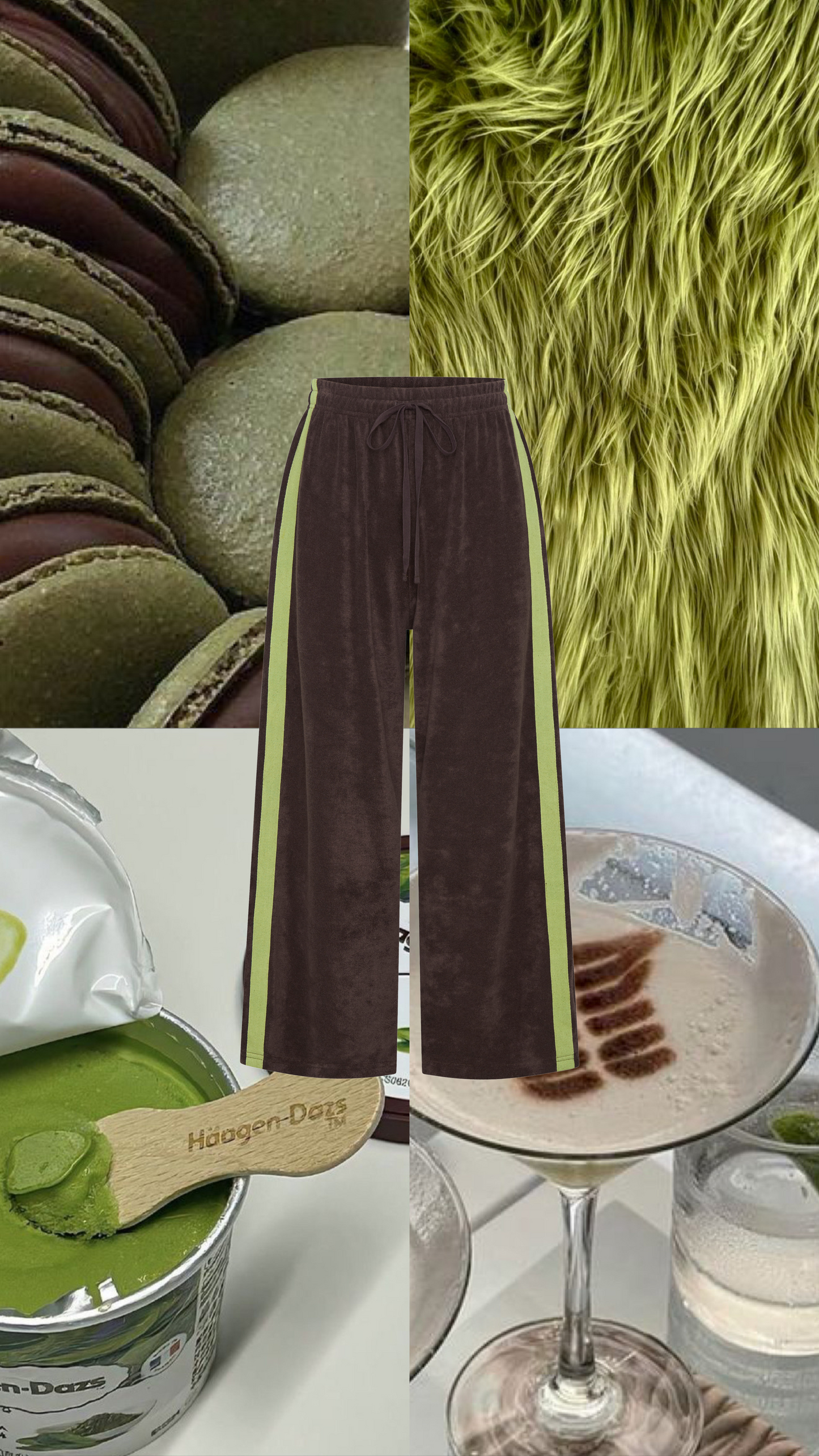 La Boheme Girls - Viva Terry Pant - Choc + Lime