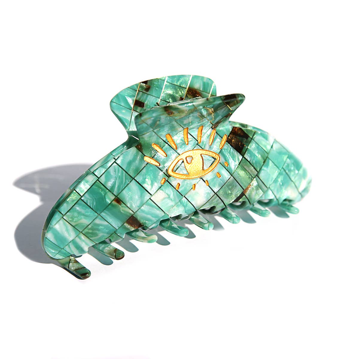 Kingston - Hair Claw Teal Check