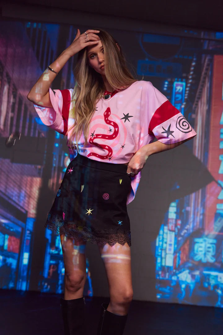 Only Lovers Left - Serpent Tee - Pink