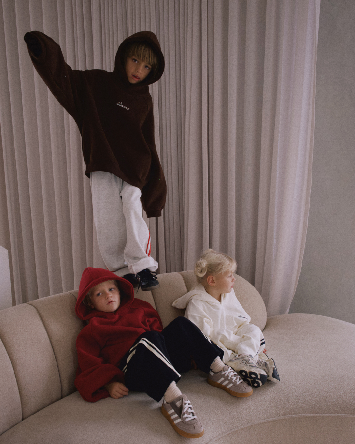 SŚAINT - KIDS SŚAINT TONAL HOODIE - CHOCOLATE