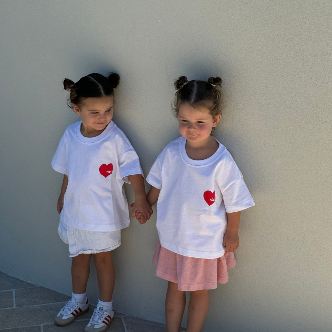 Ssaint Apparel - Heart Tee - Red on White - Kids