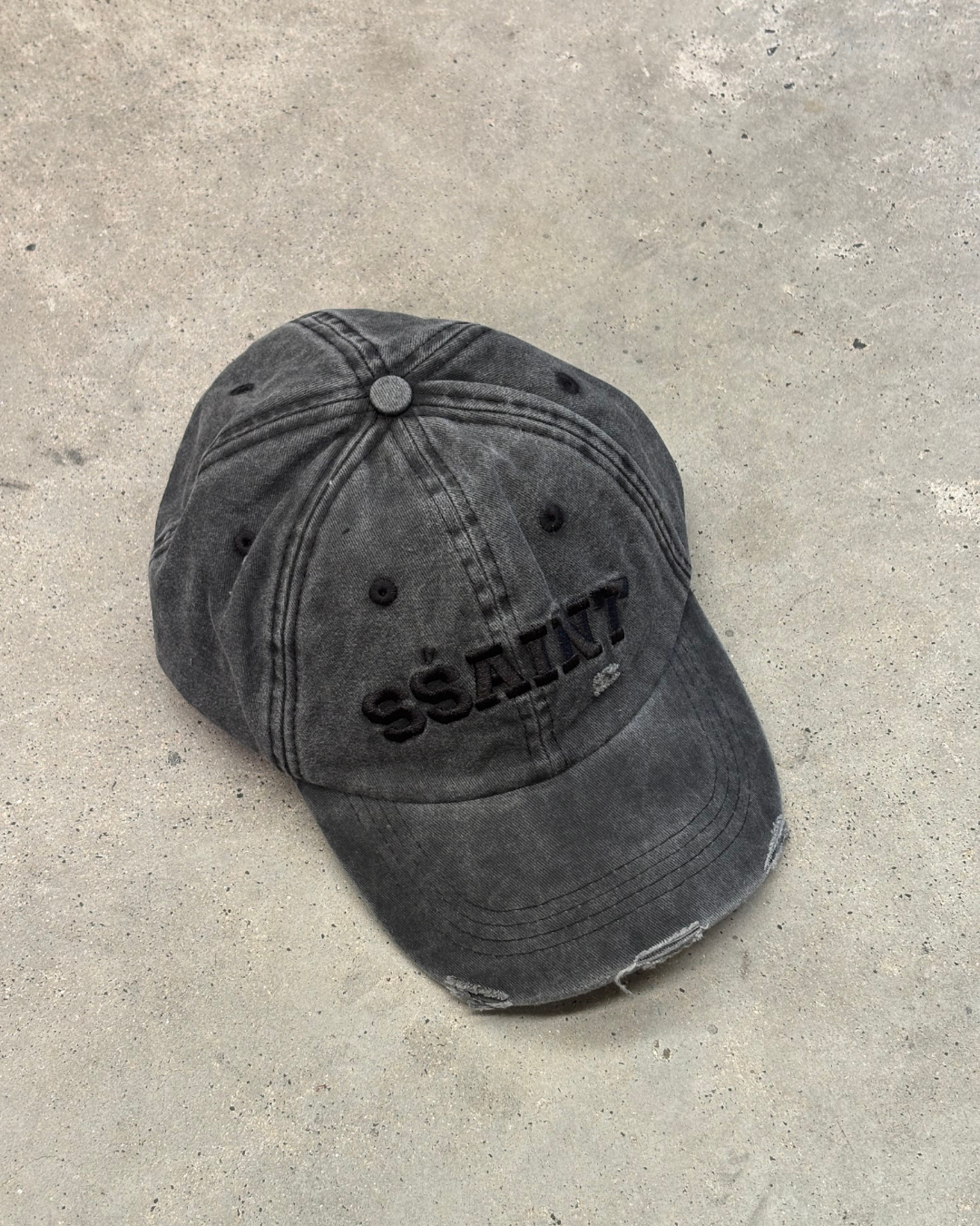 SSAINT Apparel - Ssaint Logo Cap - Black Acid Wash