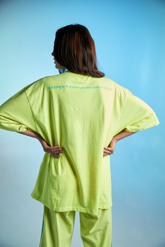 Sabbi - The Very Oversized Standout Tee - Fluro Lemon