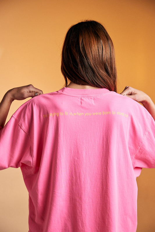 Sabbi - The Very Oversized Standout Tee - Fluro Pink
