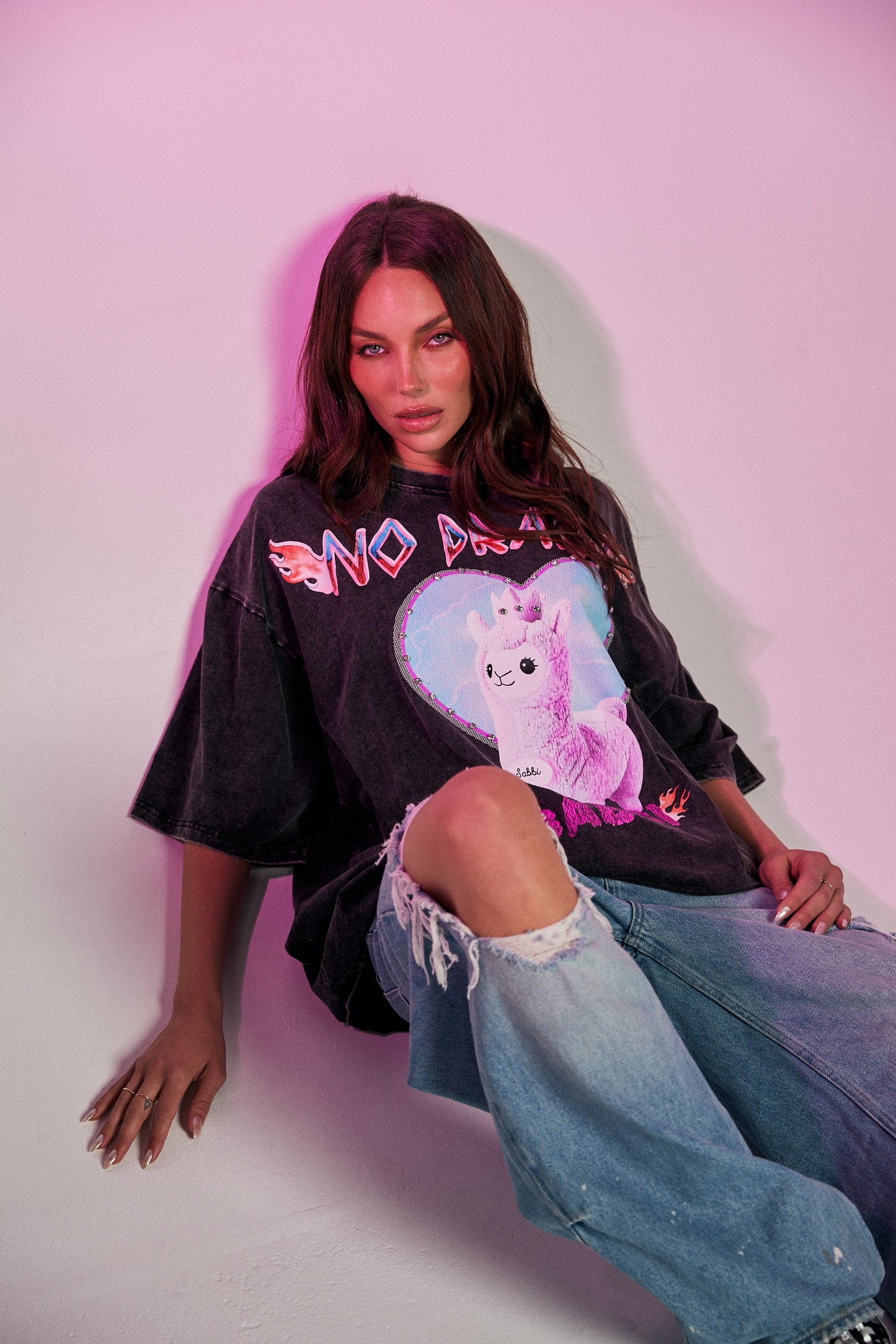 Sabbi - The No Drama Llama Bling Tee - Black
