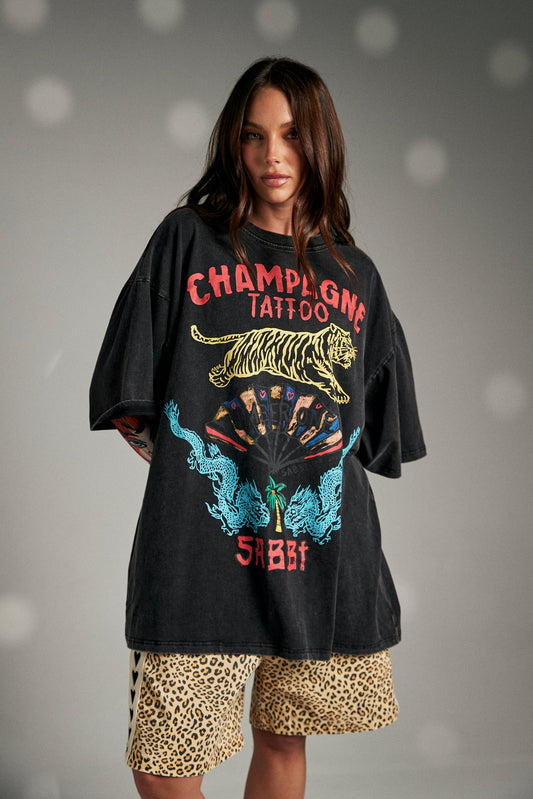 Sabbi - The Champagne Tattoo Tee - Black