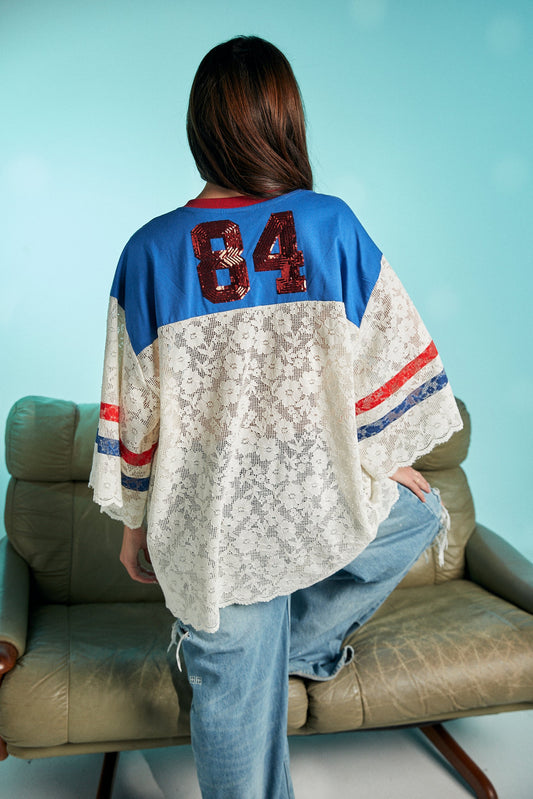 Sabbi - The Team Pizza Lace Jersey - Blue/White