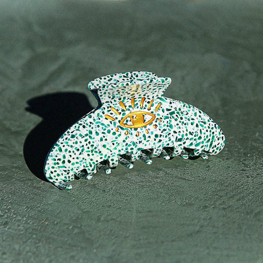 Kingston - Hair Claw Green Terrazzo