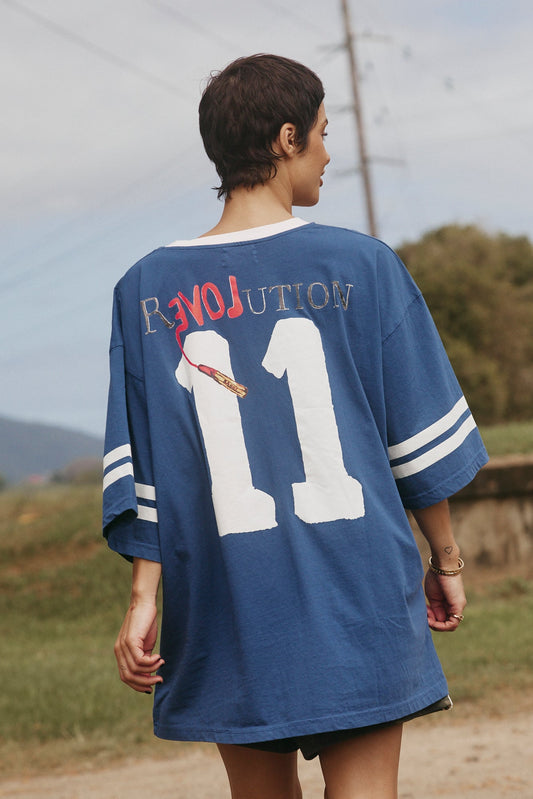 Sabbi - The Very Oversized Love Revolution Tee - Blue