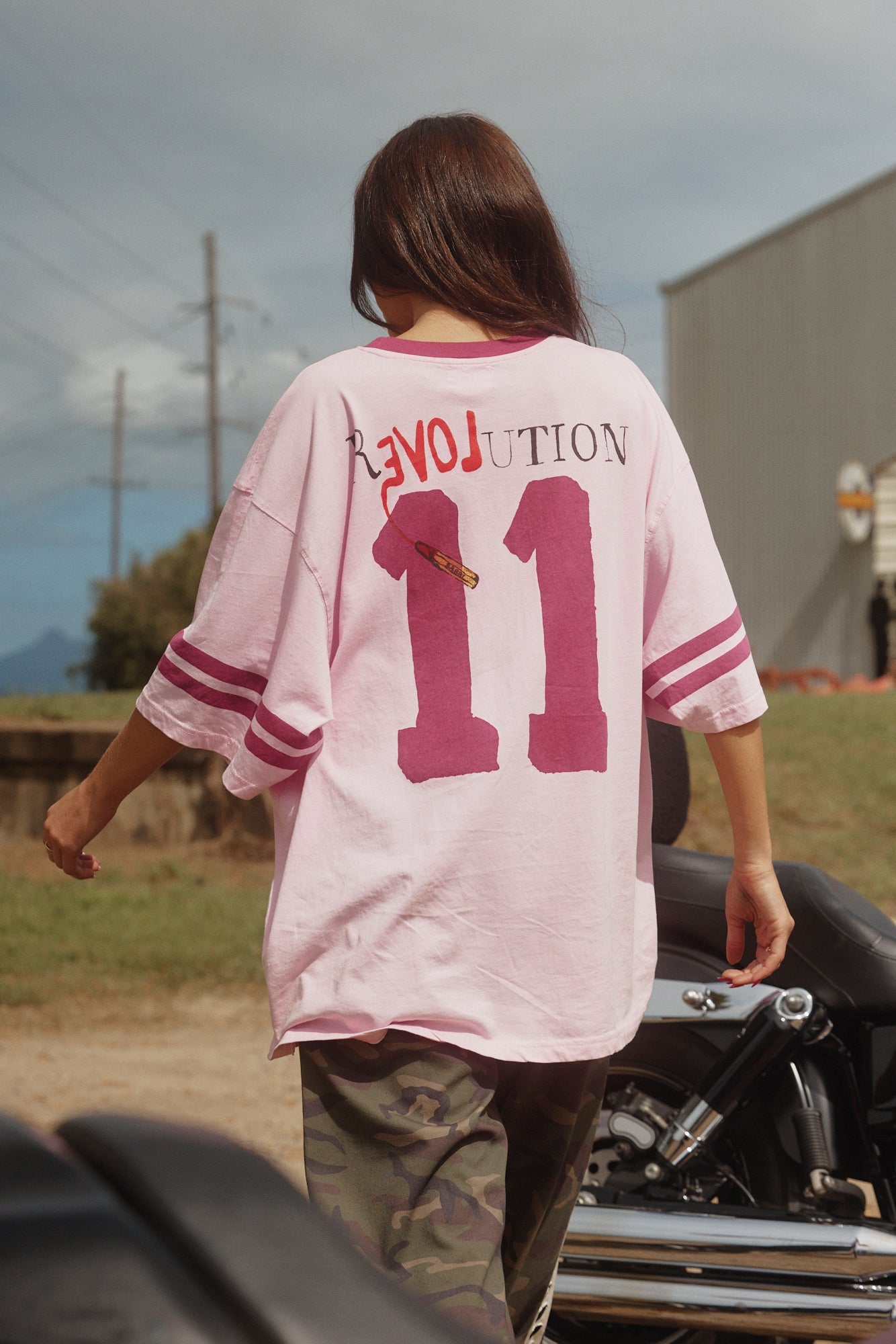 Sabbi - The Very Oversized Love Revolution Tee - Pink
