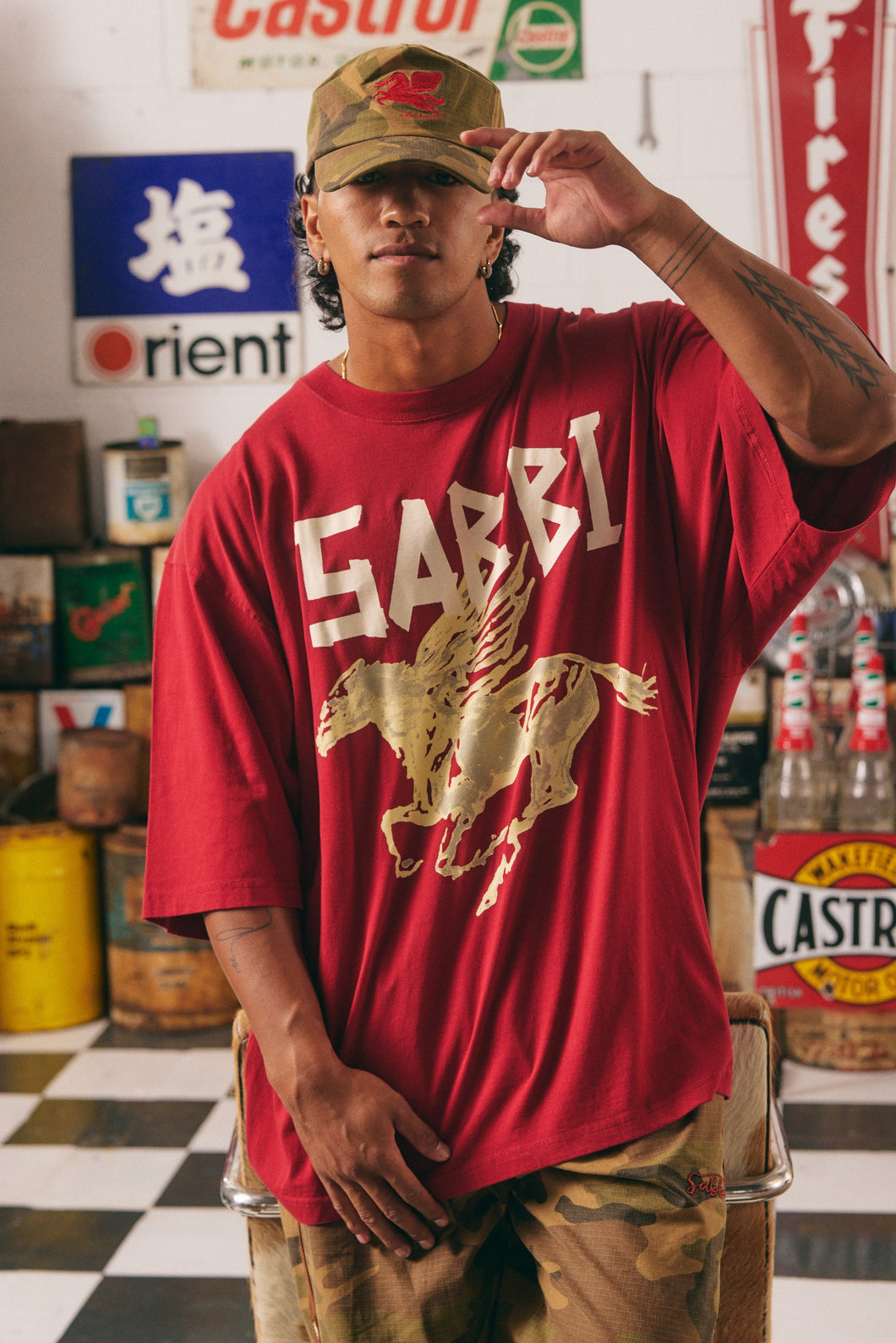 Sabbi - The Very Oversized Rhinestone Tee - Red