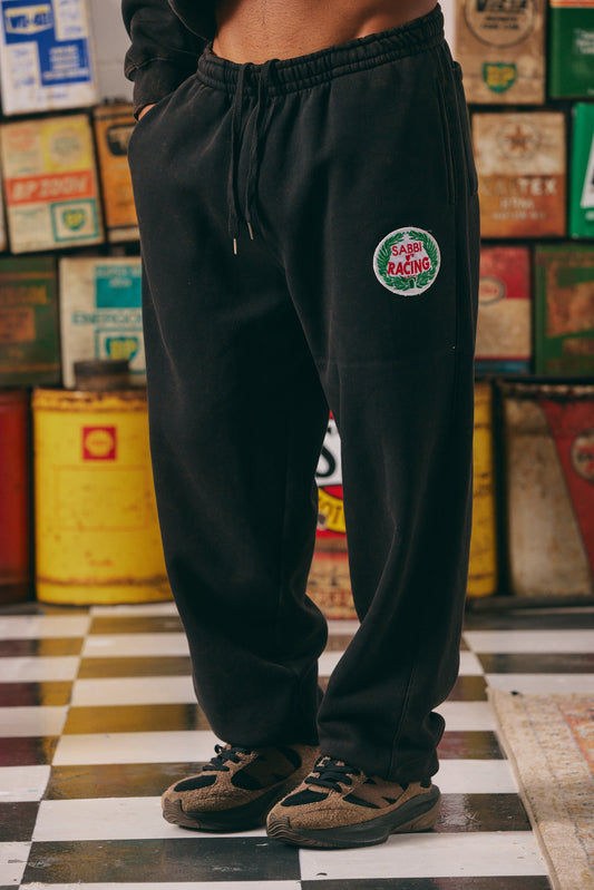Sabbi - Cuff Leg Sweat Pants - Be Kind - Acid Wash Black