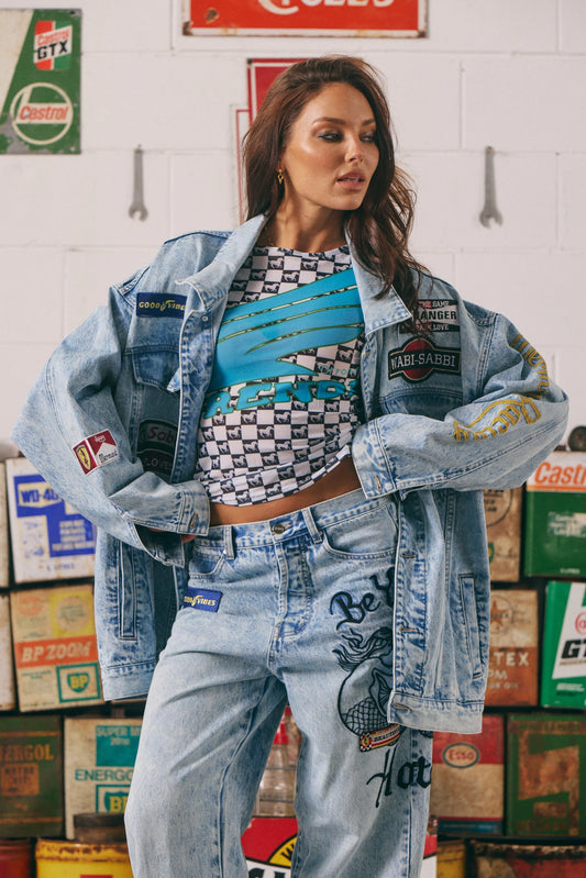 Sabbi - The Mermaid Racing Denim Jacket