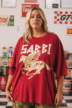 Load image into Gallery viewer, Sabbi - The Very Oversized Rhinestone Tee - Red
