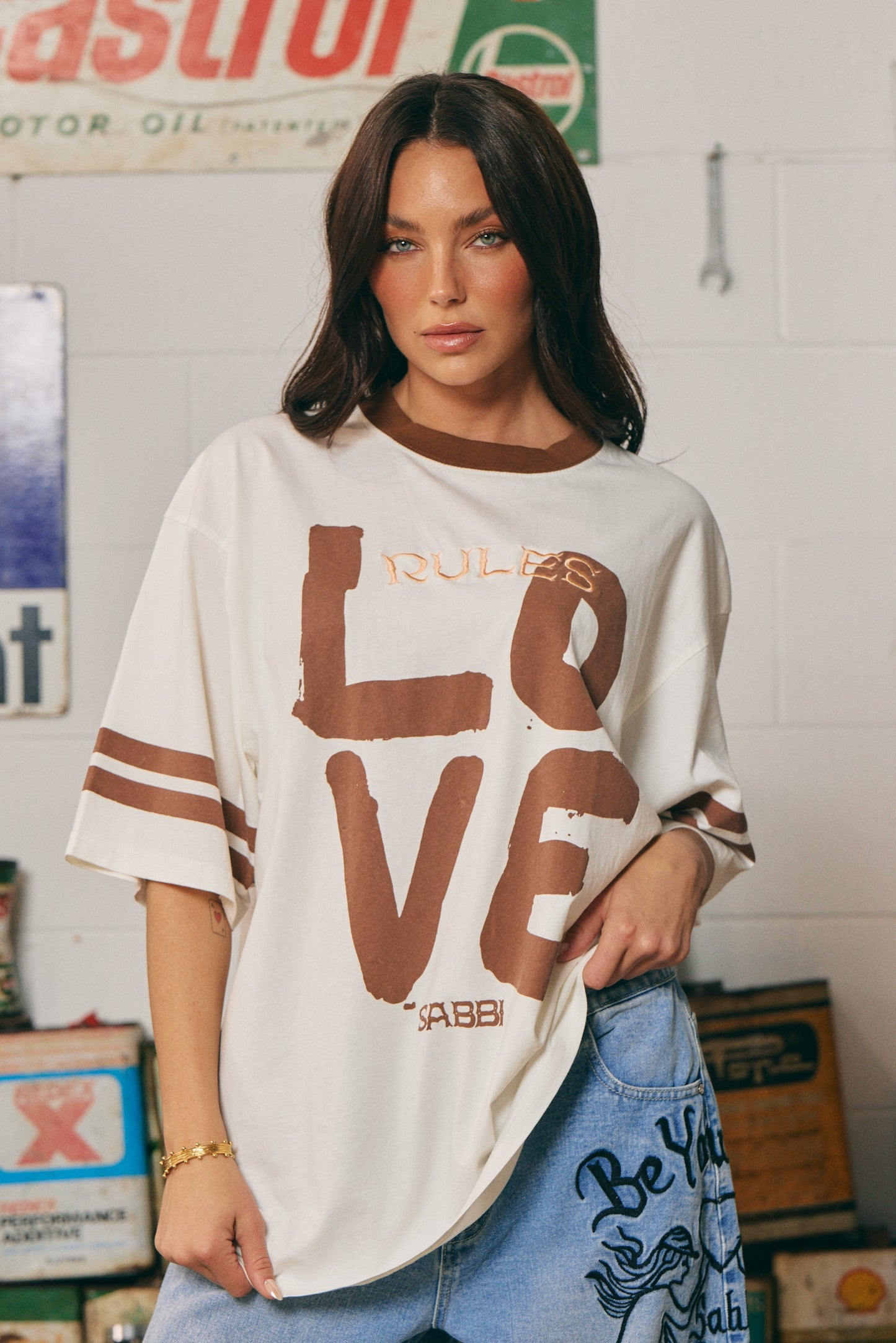 Sabbi - The Very Oversized Love Revolution Tee - Off White