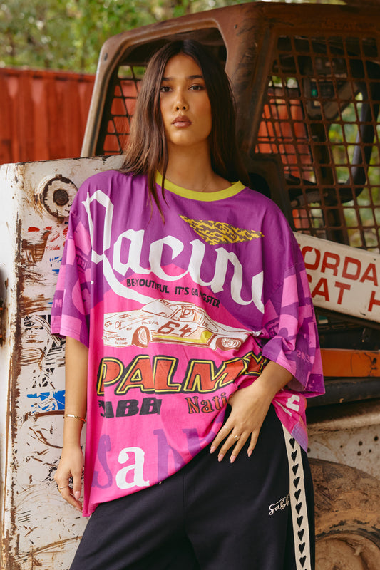 Sabbi - The Very Oversized It's Gangster Tee - Pink