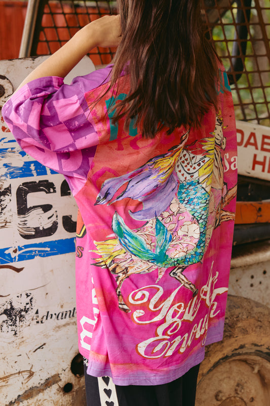 Sabbi - The Very Oversized It's Gangster Tee - Pink
