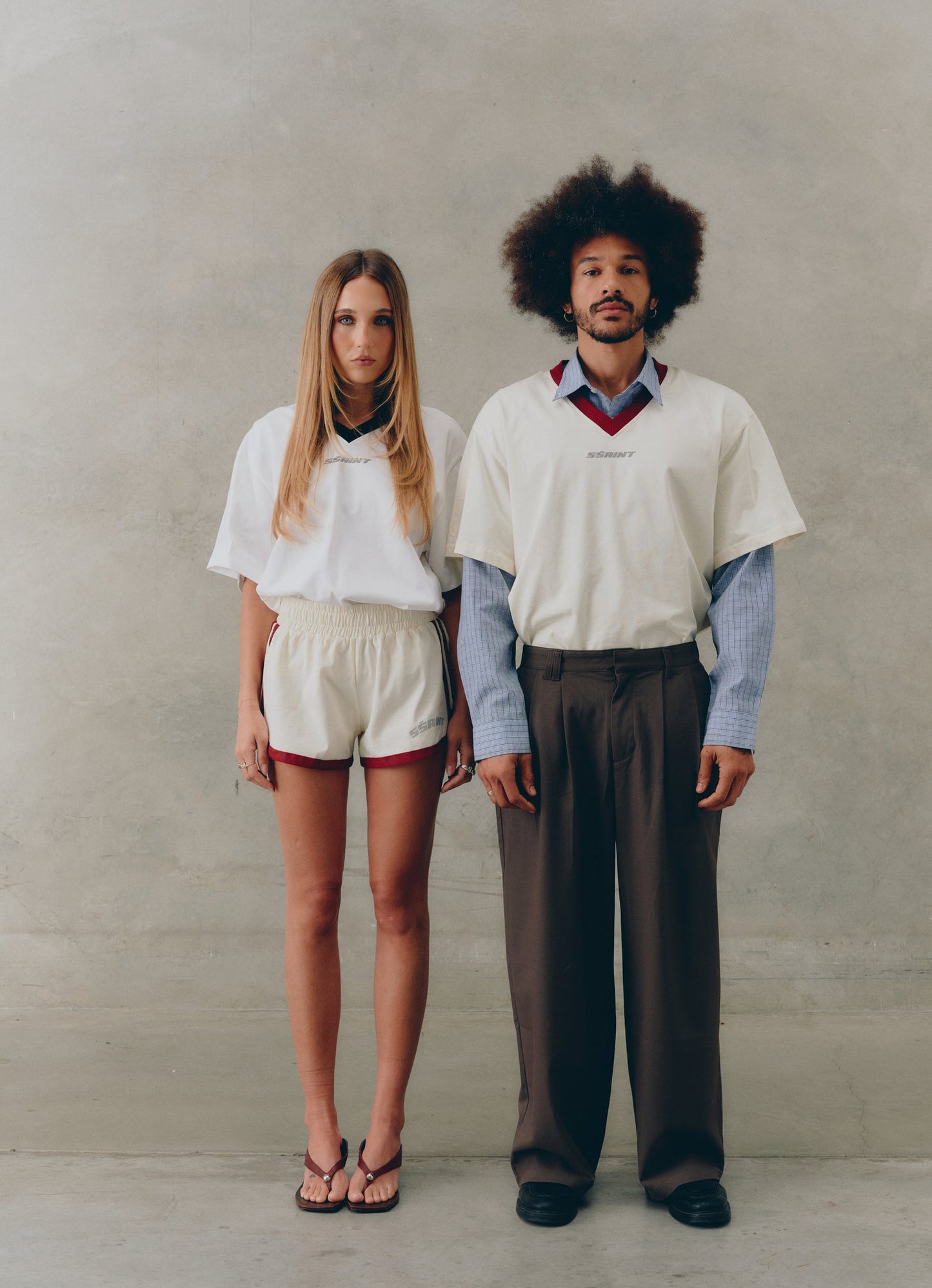 SSAINT Apparel - Reflective V Neck Tee - White