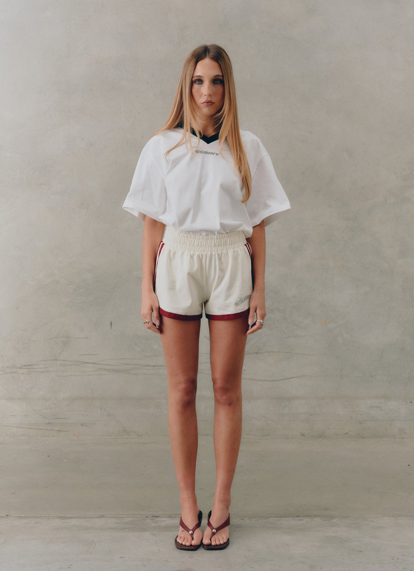 SSAINT Apparel - Reflective V Neck Tee - White