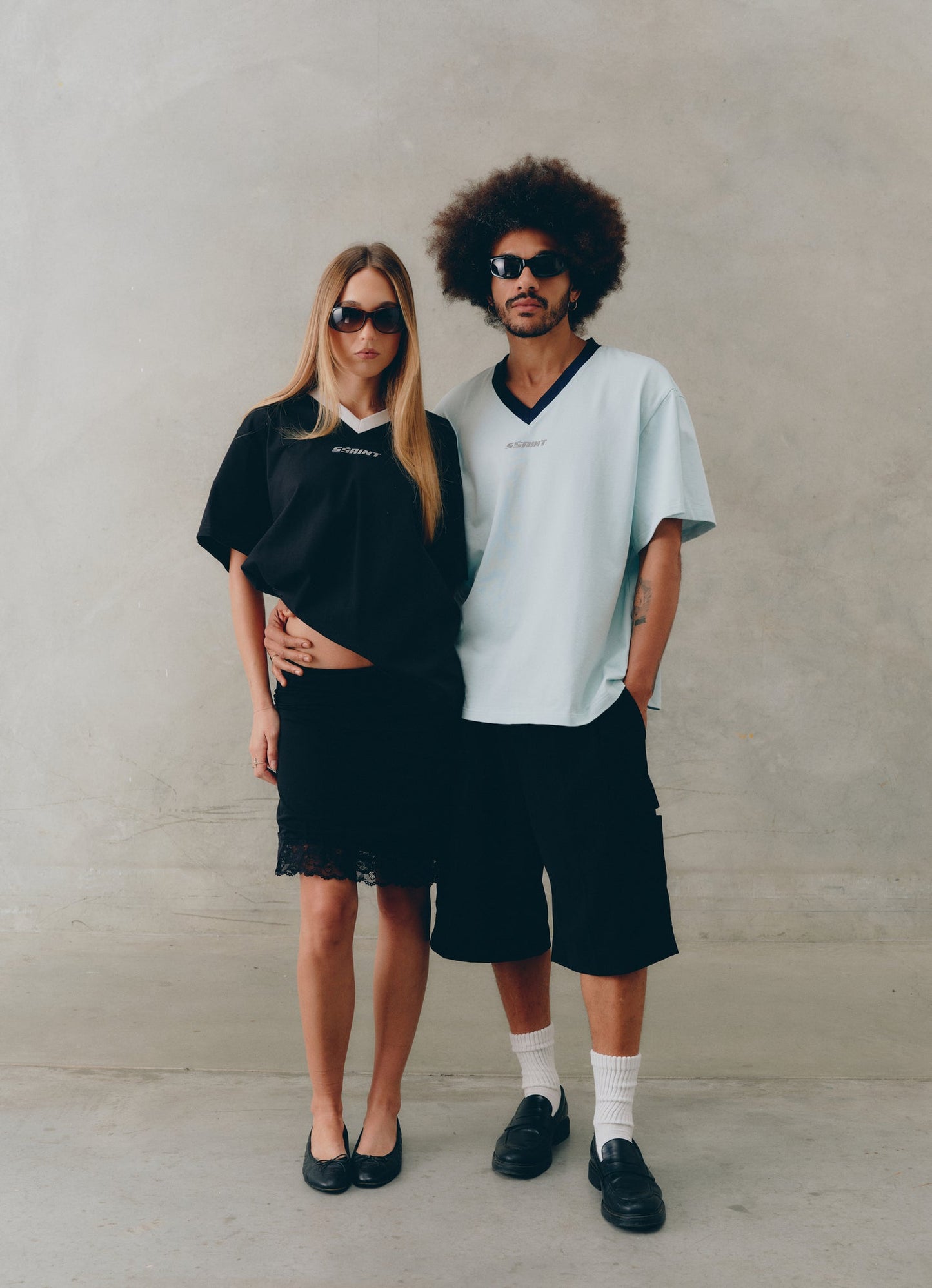 SSAINT Apparel - Reflective V Neck Tee - Black