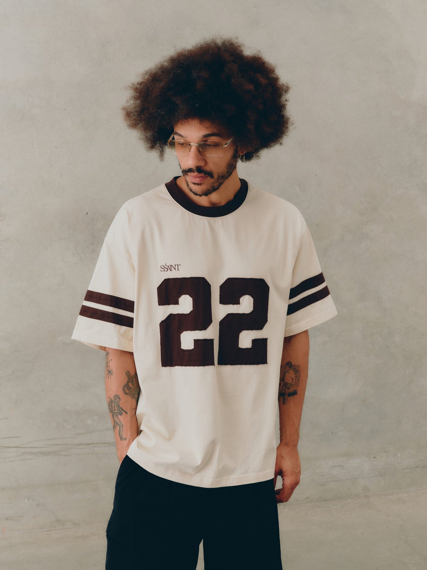 SSAINT Apparel - 22 Motion Tee - Cream & Espresso