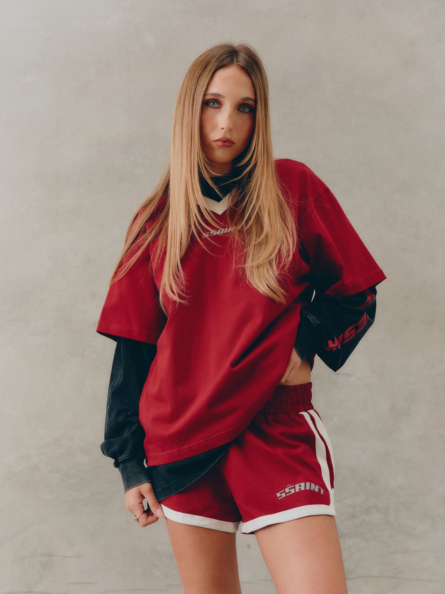 SSAINT Apparel - Reflective V Shorts - Cherry