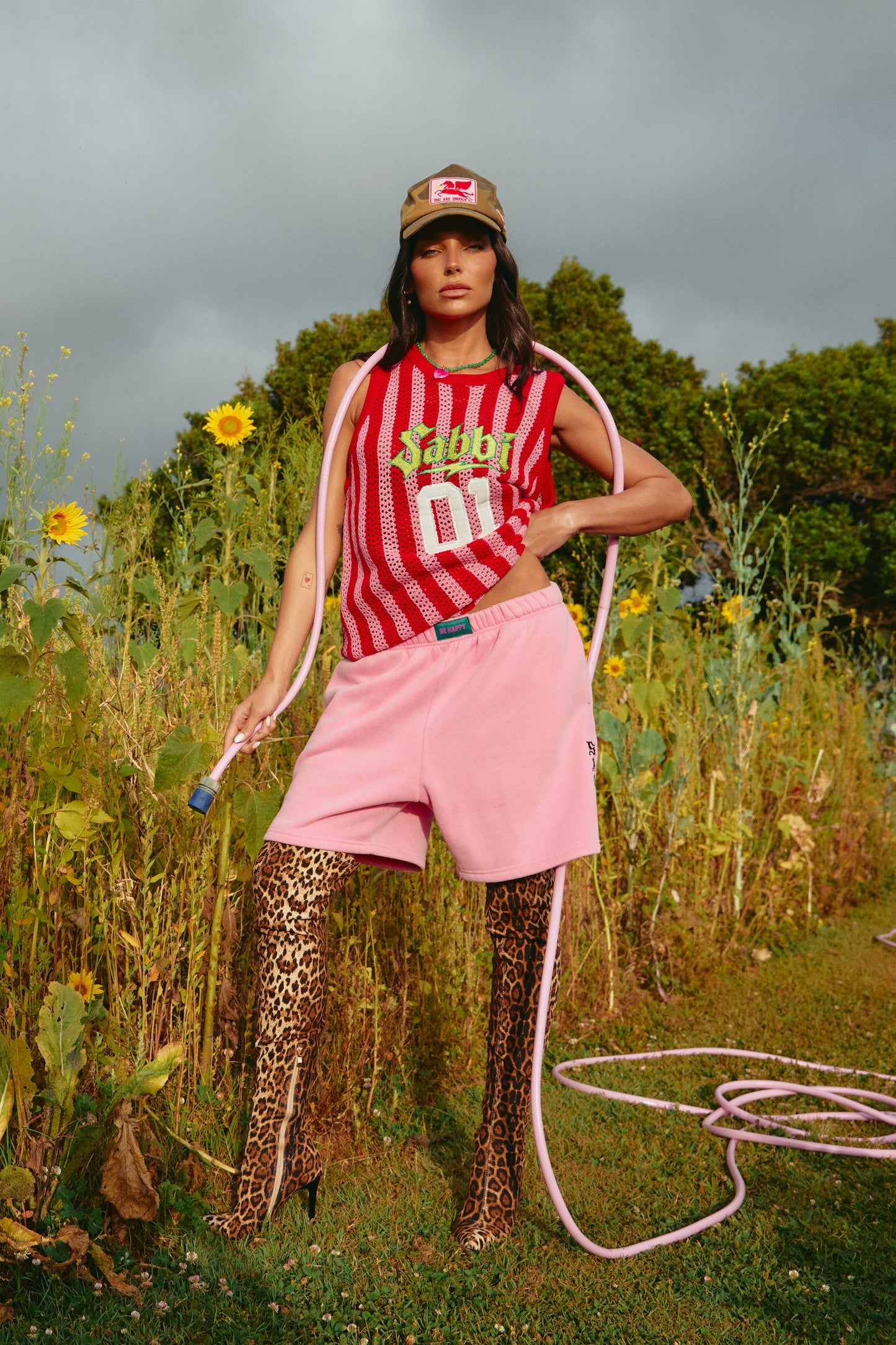 Sabbi - The Knit B'Ball Singlet - Red & Pink