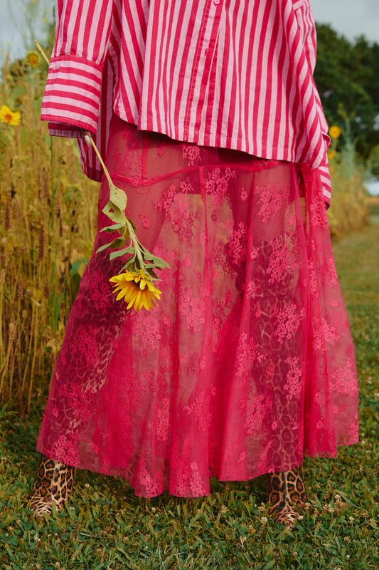 Sabbi - The Lace Maxi Skirt - Pink