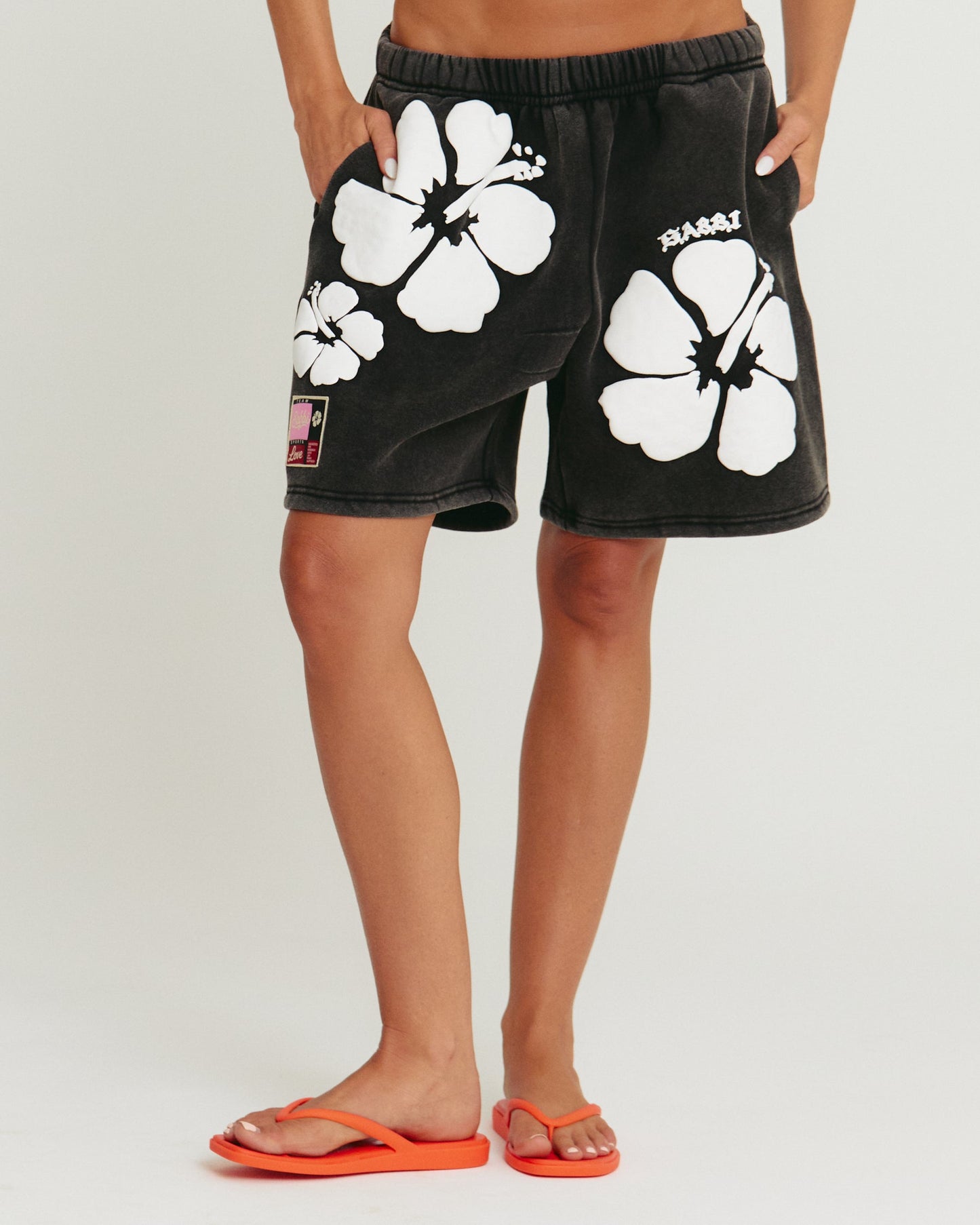 Sabbi - The Happy Hibiscus Shorts - Black