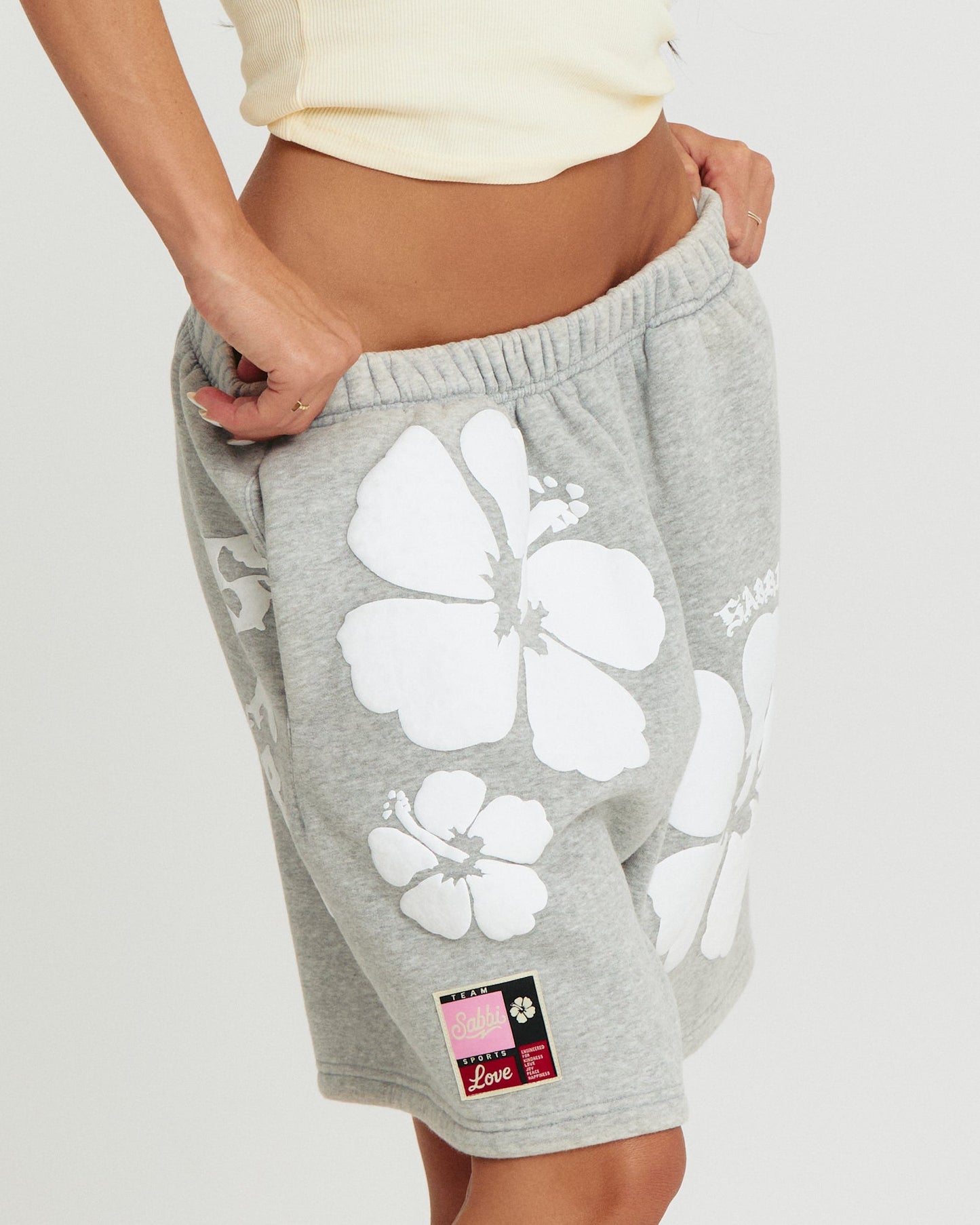 Sabbi - The Happy Hibiscus Shorts - Grey