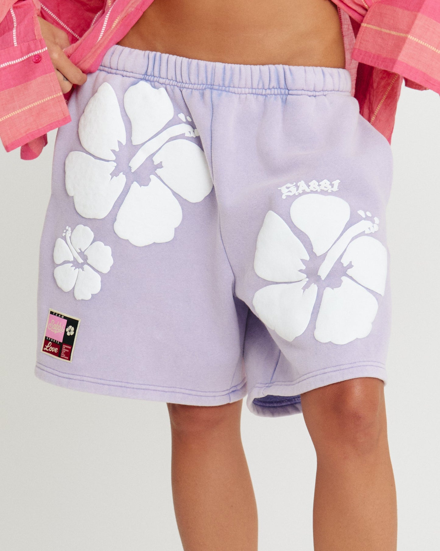 Sabbi - The Happy Hibiscus Shorts - Lilac