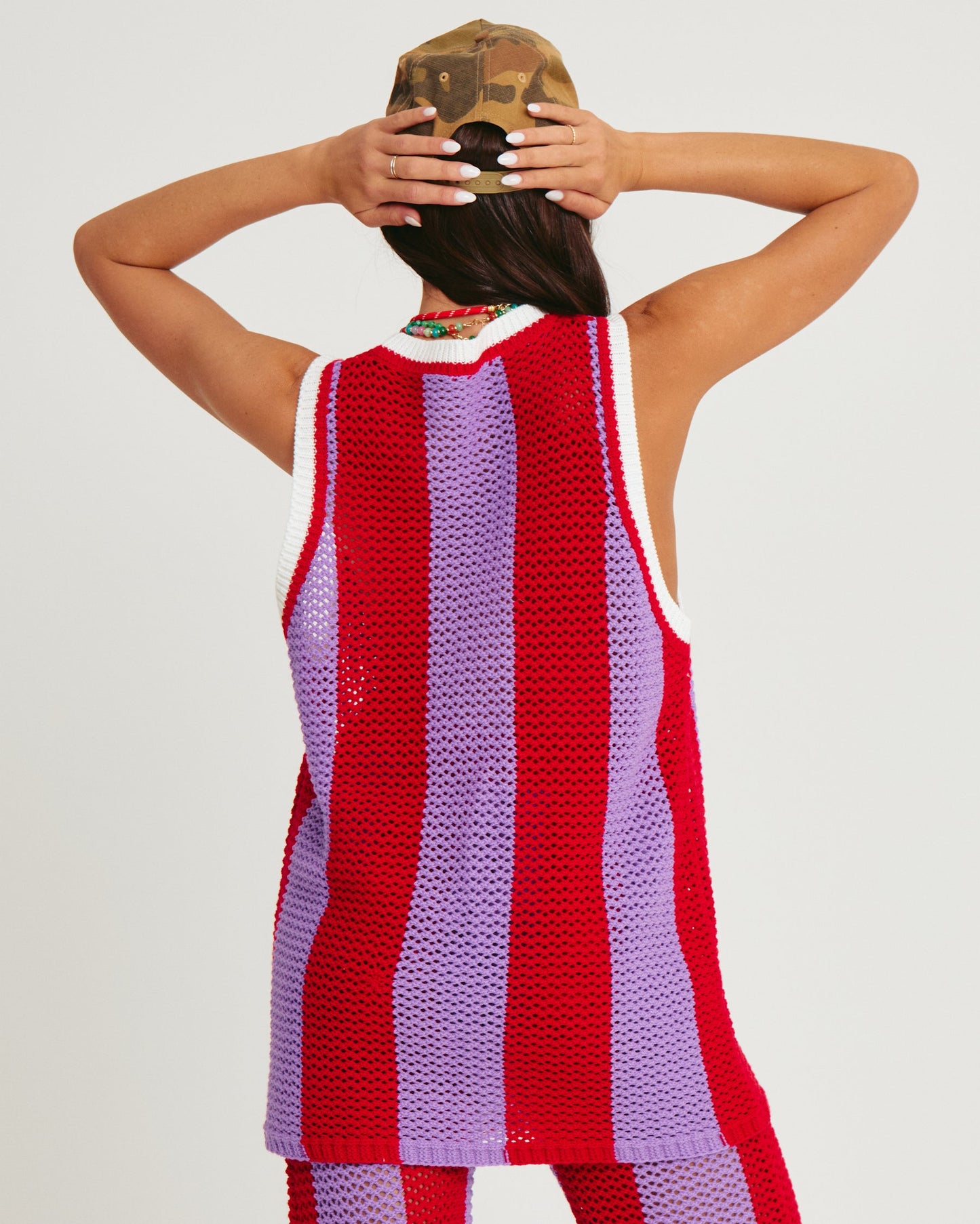 Sabbi - The Knit B'Ball Singlet - Red & Purple