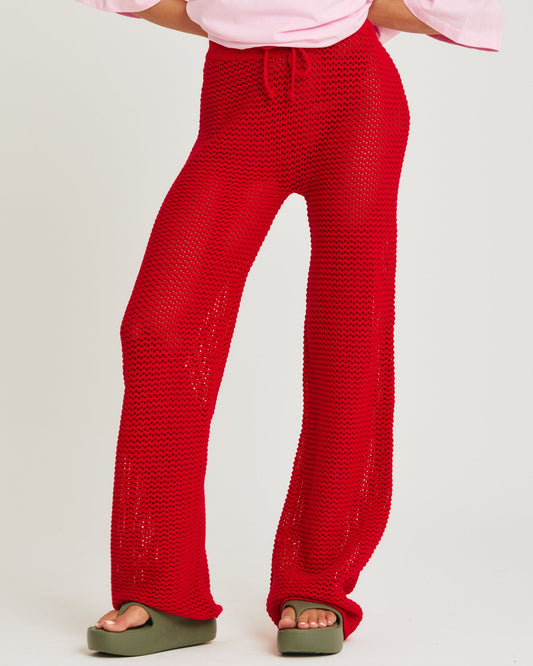 Sabbi - The Knit Beach Pants - Red