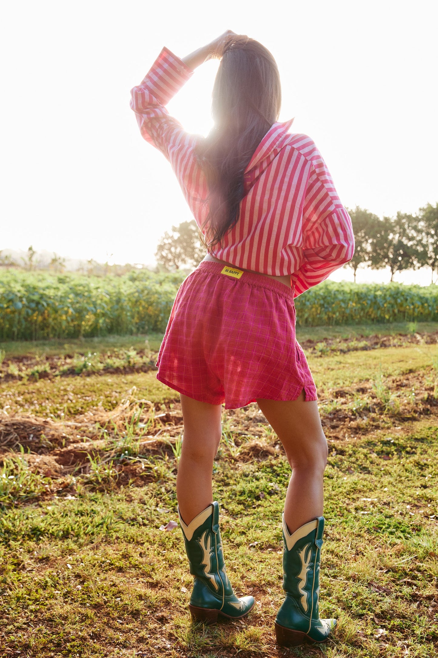 Sabbi - The Linen Boxer Shorts - Pink