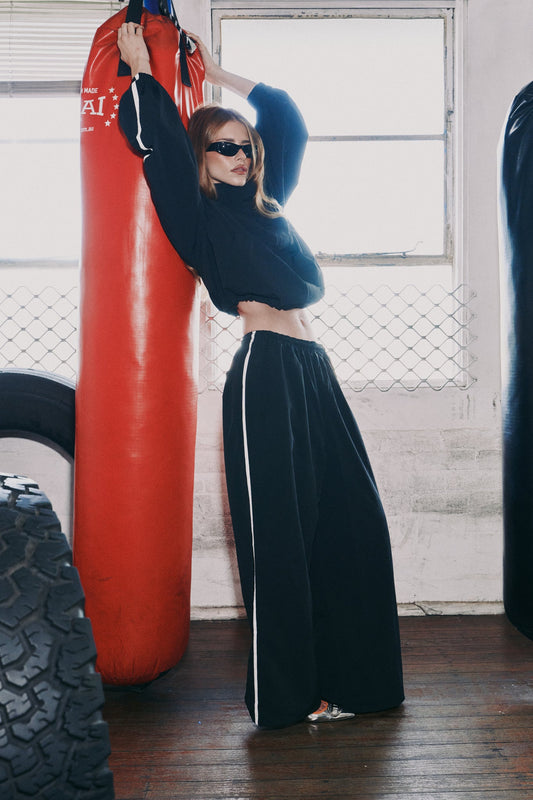 SŚAINT - FIGHT NIGHT WINDBREAKER PANT - BLACK