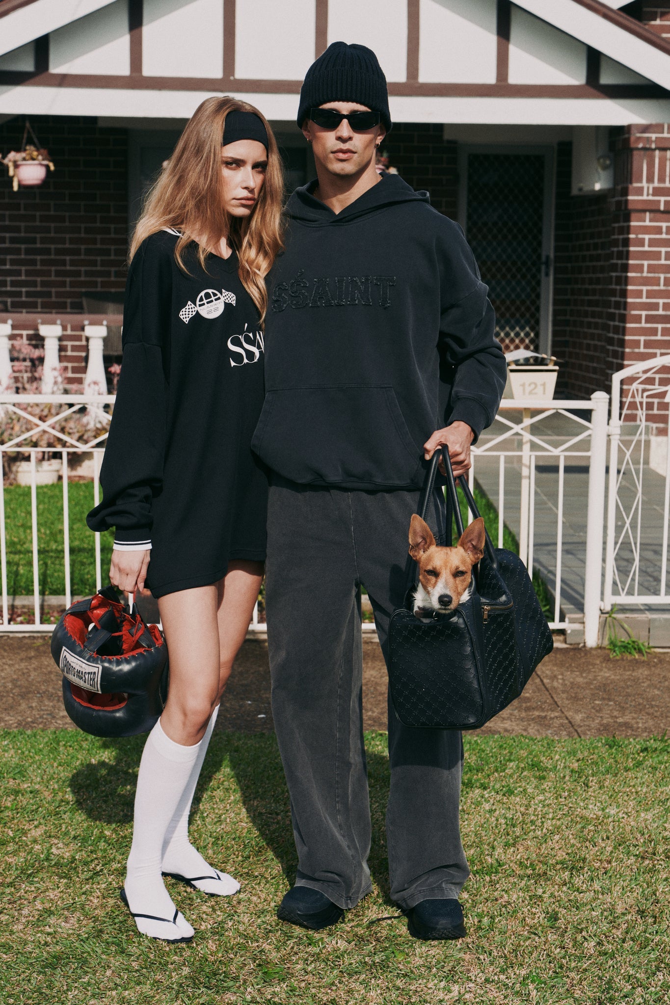 SŚAINT - CHAMPION HOODIE - ACID WASH CHARCOAL