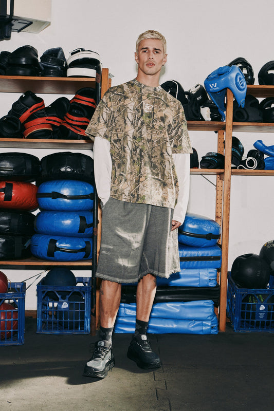 SSAINT - ROUND ONE LAYERED TEE - VINTAGE CAMO