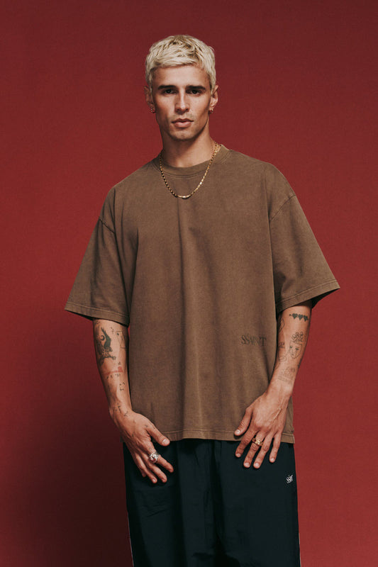 SSAINT - THE LEGACY TEE - VINTAGE BROWN // TONAL LOGO