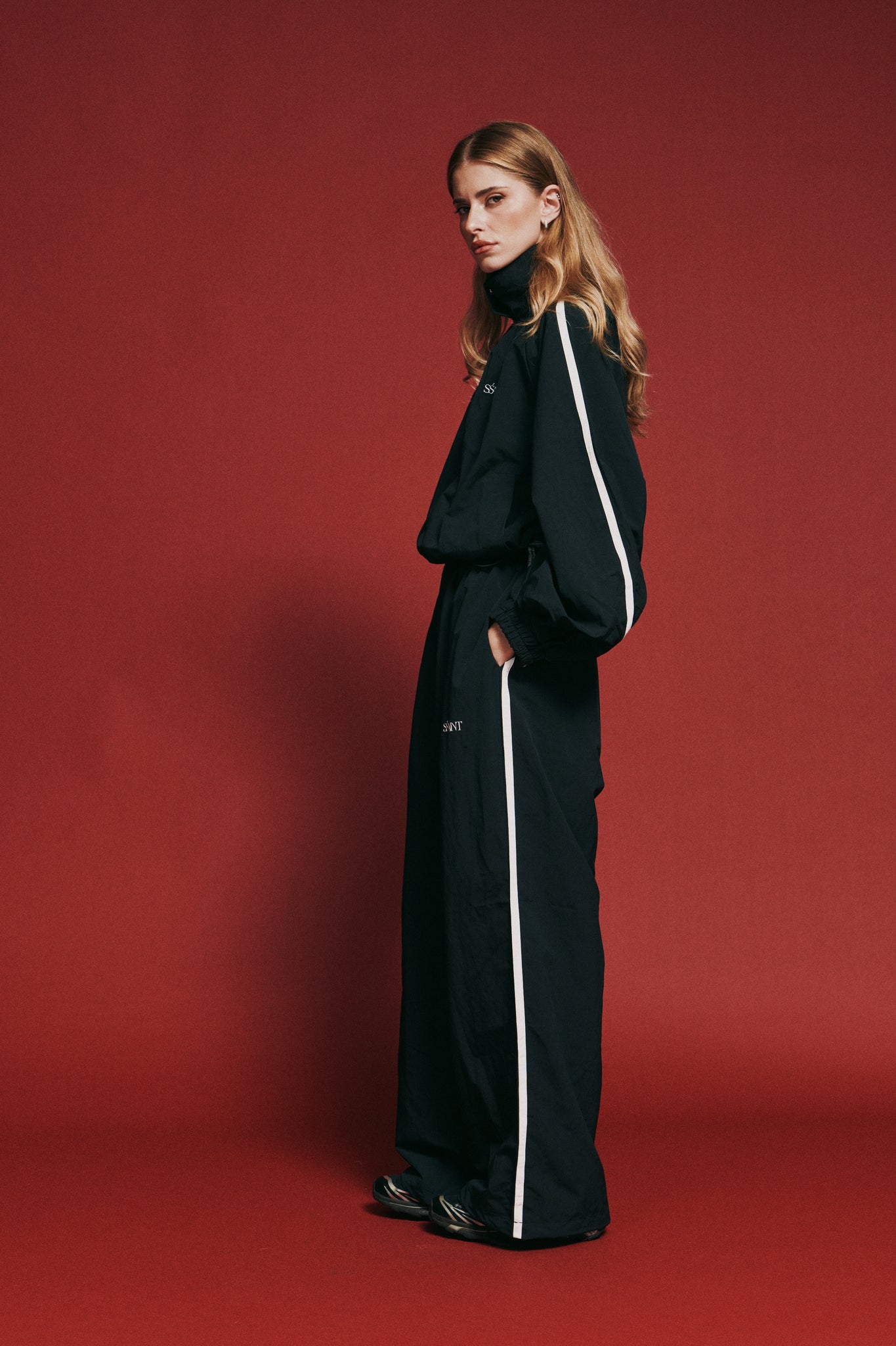 SŚAINT - FIGHT NIGHT WINDBREAKER PANT - BLACK