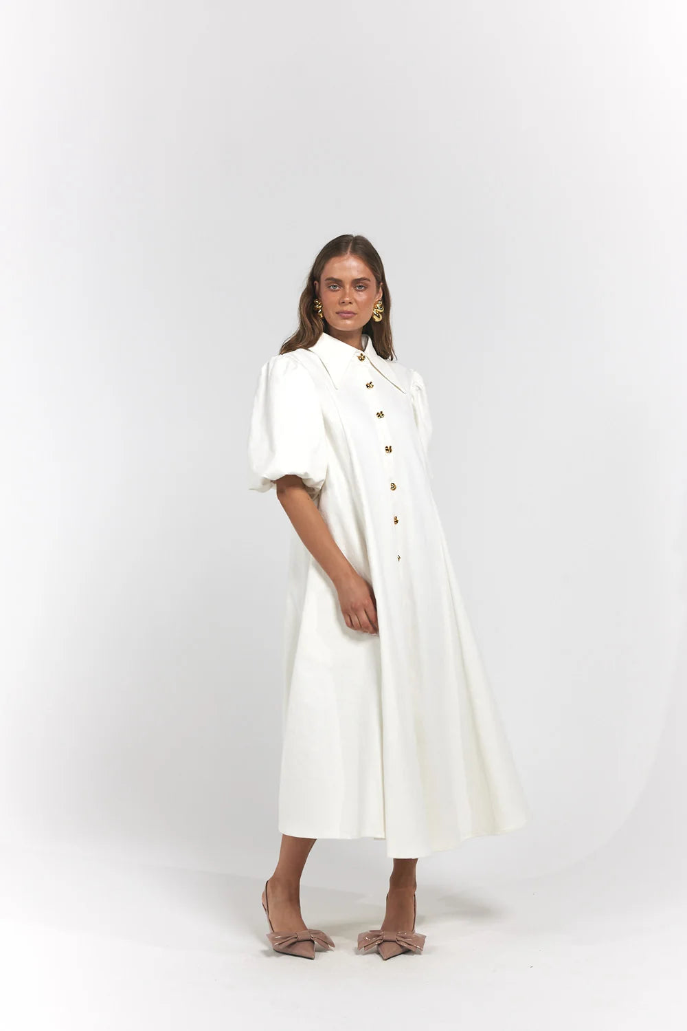 La Boheme Girls - Peyton Midi Dress - Denim Cloud
