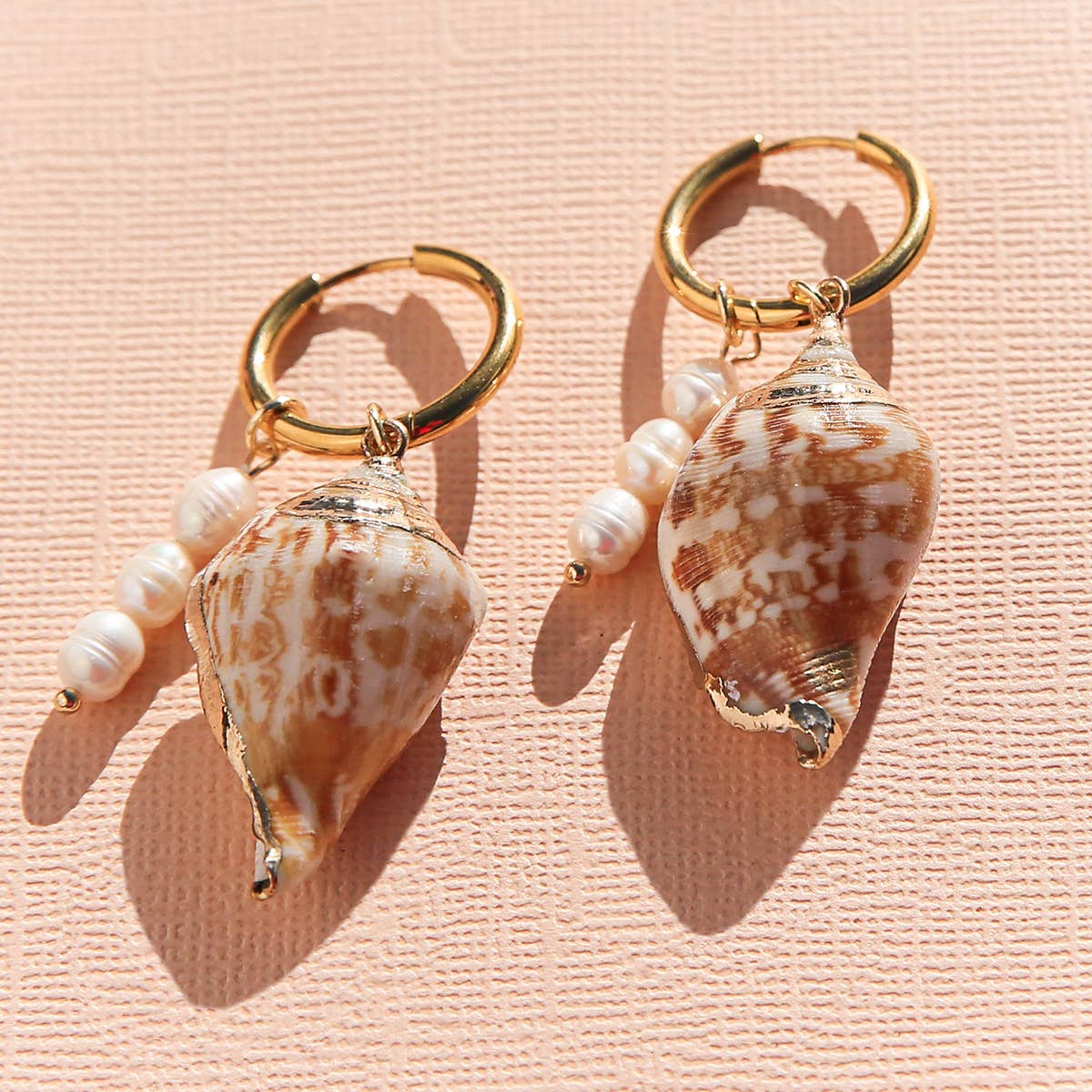 Kingston - Shell Huggie Hoops