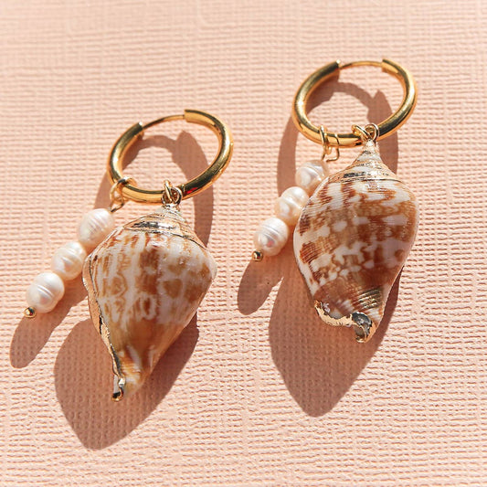 Kingston - Shell Huggie Hoops